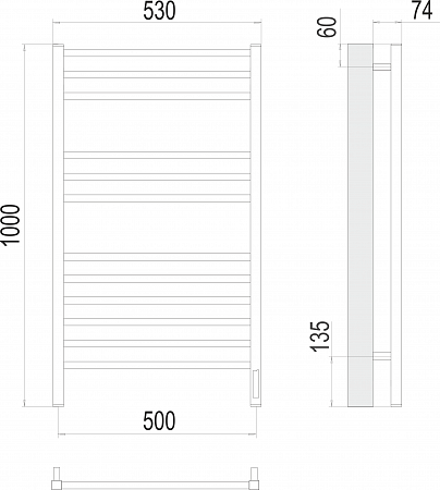 Ватикан П12 500х1000 электро Полотенцесушитель TERMINUS) крашеные Жуковский - фото 3