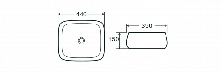 Раковина накладная Terminus Сицилия 440х390х150 Жуковский - фото 4