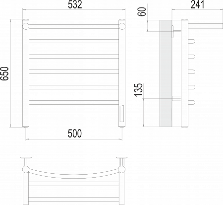 Классик с/п П6 500х650 Электро Полотенцесушитель TERMINUS Жуковский - фото 3