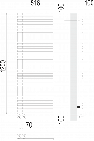 Астра П24 70х1200 Полотенцесушитель  TERMINUS Жуковский - фото 3