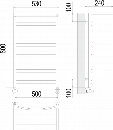 Енисей с/п П10 500х800 Полотенцесушитель  TERMINUS Жуковский - фото 3