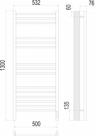 Аврора П15 500х1300 электро Полотенцесушитель TERMINUS Жуковский - фото 3