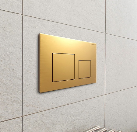 Клавиша смыва для инсталляции Terminus Классик кнопка квадрат цвет  брашированное золото Жуковский - фото 3