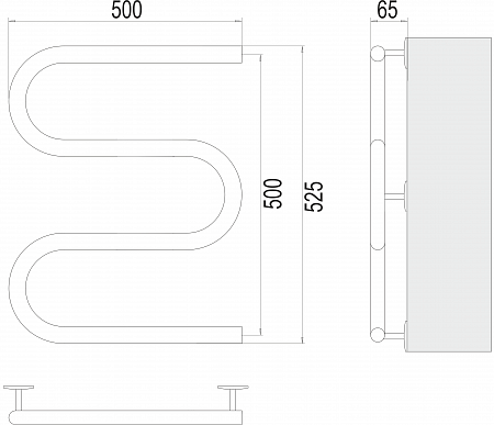 Электро 25 М-обр 500х500 Полотенцесушитель  TERMINUS Жуковский - фото 3