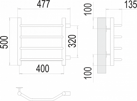 Виктория П4 400х500 бп320 Полотенцесушитель  TERMINUS Жуковский - фото 3