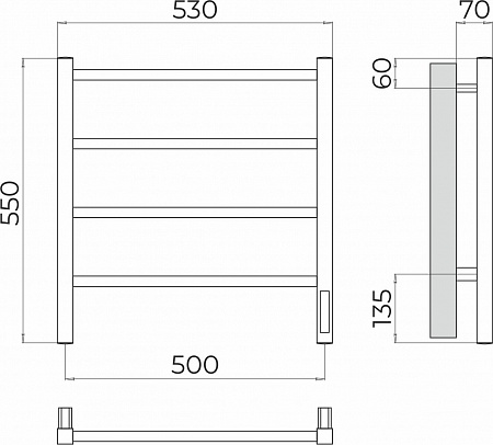 Ватикан П4 500х550 Электро Полотенцесушитель TERMINUS Жуковский - фото 3