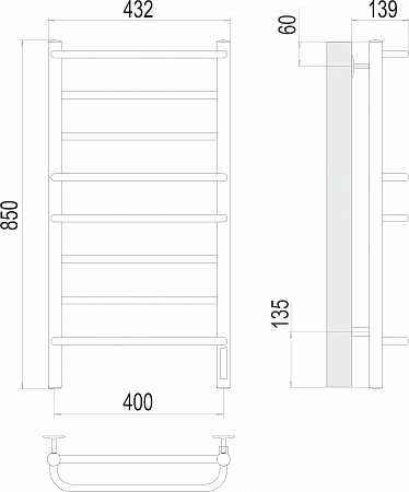 Евромикс П8 400х850 Электро Полотенцесушитель  TERMINUS Жуковский - фото 3