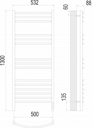 Классик П15 500х1300 электро Полотенцесушитель TERMINUS Жуковский - фото 3