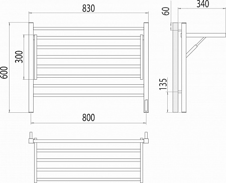 Горизонт П8 800х600 электро Полотенцесушитель TERMINUS Жуковский - фото 5