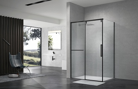 Душевой уголок слайдер Terminus Альба 02 900х1200х2200  прямоугольник чёрный Жуковский - фото 2