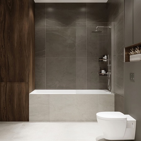 Шторка на ванну распашная Terminus Ното 02 1500х700 проф.хром Жуковский - фото 3