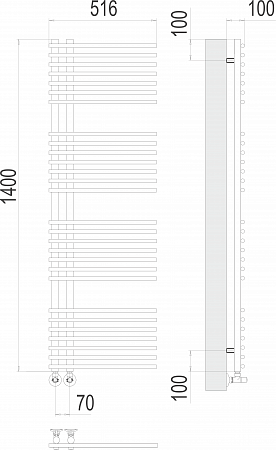 Астра П28 70х1400 Полотенцесушитель  TERMINUS Жуковский - фото 3