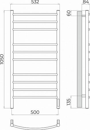 Классик П10 500х1050 Электро Полотенцесушитель TERMINUS Жуковский - фото 3
