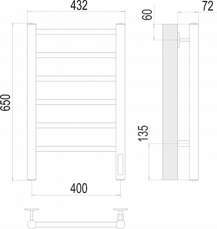 Аврора П6 400х650 Электро Полотенцесушитель  TERMINUS Жуковский - фото 3