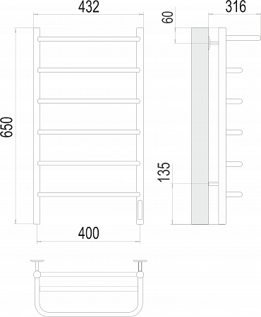 Полка П6 400х650 Электро Полотенцесушитель  TERMINUS Жуковский - фото 3