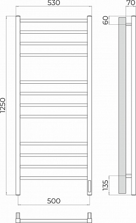 Ватикан П12 500х1250 Электро Полотенцесушитель TERMINUS Жуковский - фото 3
