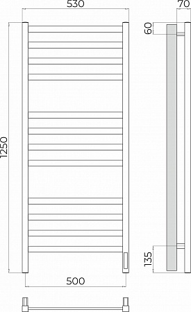 Ното П12 500х1250 Электро Полотенцесушитель TERMINUS Жуковский - фото 3