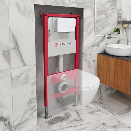 Пневматическая система инсталляции для подвесного унитаза 500х1125 (4 в 1 с клавишей смыва) Terminus Жуковский - фото 1