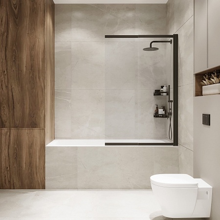 Шторка на ванну слайдер Terminus Ното 01 1500х900 проф.черный Жуковский - фото 4