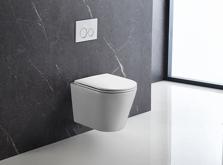 Подвесной унитаз безободковый Terminus Классик 540х365 белый Жуковский - фото 1