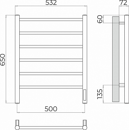 Аврора П6 500х650 Электро Полотенцесушитель  TERMINUS Жуковский - фото 3