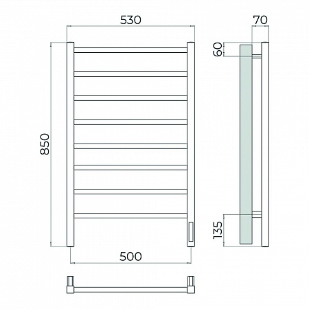 Ватикан П8 500х850 Электро Полотенцесушитель TERMINUS Брашированное золото Жуковский - фото 4 Ватикан П8 500х850 Электро Полотенцесушитель TERMINUS Брашированное золото Жуковский - фото 4