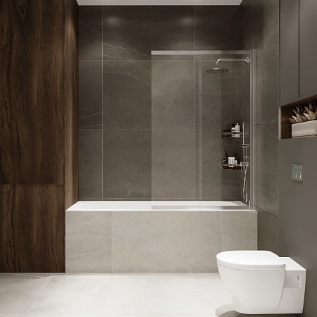 Шторка на ванну слайдер Terminus Ното 01 1500х900 проф.хром Жуковский - фото 4