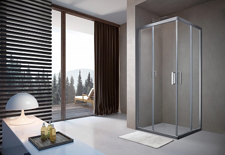 Душевой уголок слайдер Terminus Соренто 05 900х900х2000  квадрат хром Жуковский - фото 2