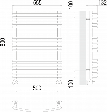 Марио П16 500х800 Полотенцесушитель  TERMINUS Жуковский - фото 3