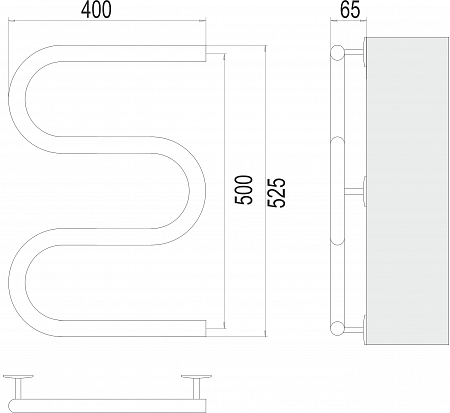 Электро 25 М-обр 400х500 Полотенцесушитель  TERMINUS Жуковский - фото 3