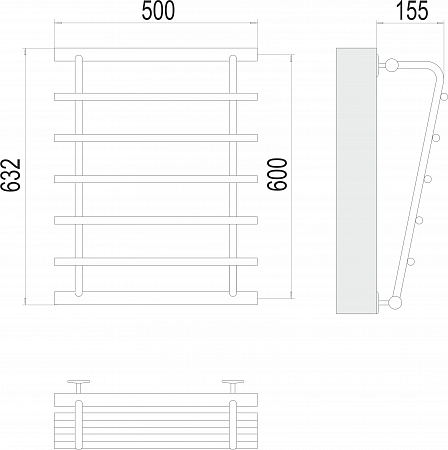 Каскад П5 600х500 Полотенцесушитель  TERMINUS Жуковский - фото 3