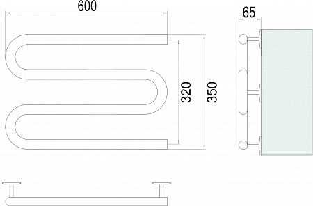 Электро 25 М-обр 600х350 Полотенцесушитель  TERMINUS Жуковский - фото 3