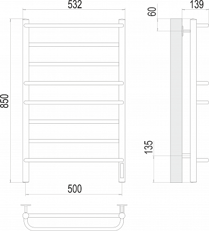 Евромикс П8 500х850 Электро Полотенцесушитель TERMINUS Жуковский - фото 3