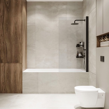 Шторка на ванну распашная Terminus Ното 02 1500х700 проф.черный Жуковский - фото 3