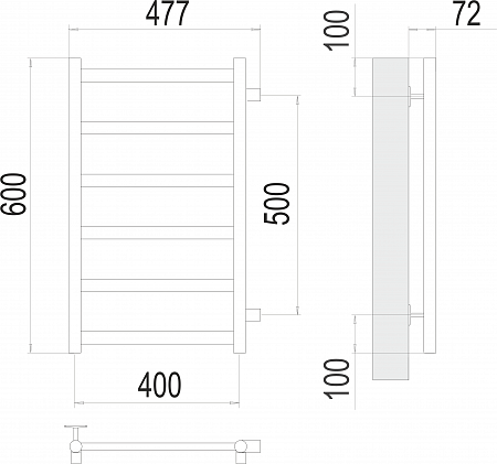 Аврора П6 400х600 бп500 Полотенцесушитель  TERMINUS Жуковский - фото 3