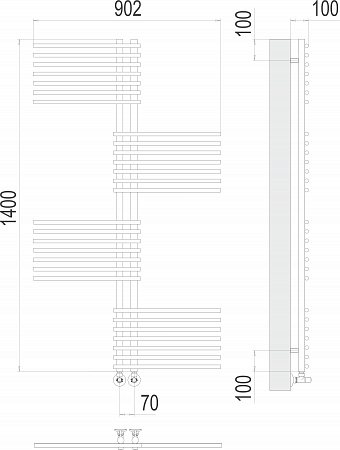 Европа П28 70х1400 Полотенцесушитель  TERMINUS Жуковский - фото 3