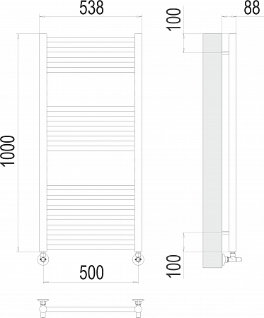 Альба П16 500х1000 Полотенцесушитель  TERMINUS Жуковский - фото 3