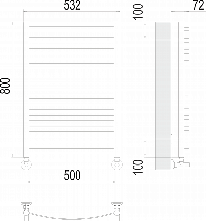 Авиэль П10 500х800 Полотенцесушитель  TERMINUS Жуковский - фото 3