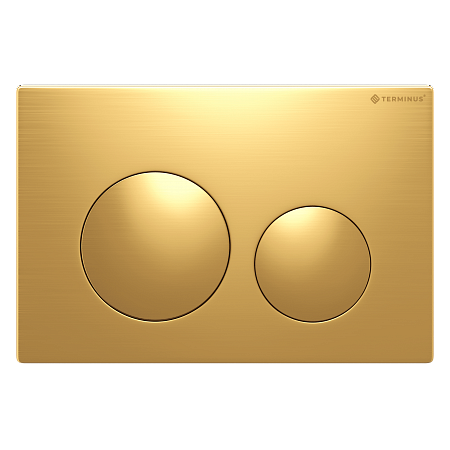 Клавиша смыва для инсталляции Terminus Классик кнопка круг цвет брашированное золото Жуковский - фото 1