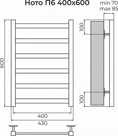 Ното П6 400х600 Полотенцесушитель TERMINUS Жуковский - фото 3