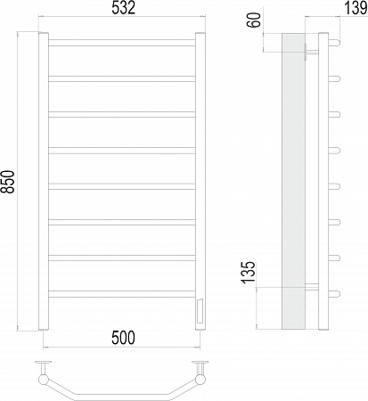 Виктория П8 500х850 Электро Полотенцесушитель  TERMINUS Жуковский - фото 3