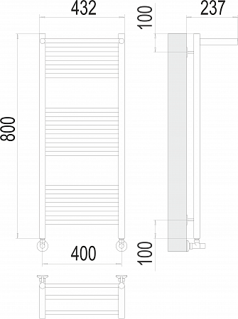 Аврора с/п П16 400х800 Полотенцесушитель  TERMINUS Жуковский - фото 3