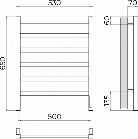 Ното П6 500х650 Электро Полотенцесушитель TERMINUS Жуковский - фото 3