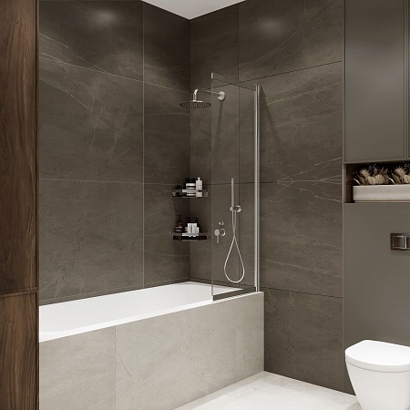 Шторка на ванну слайдер Terminus Ното 01 1500х900 проф.хром Жуковский - фото 2