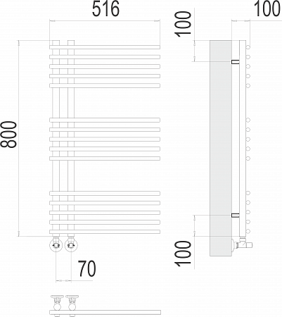 Астра П15 70х800 Полотенцесушитель  TERMINUS Жуковский - фото 3