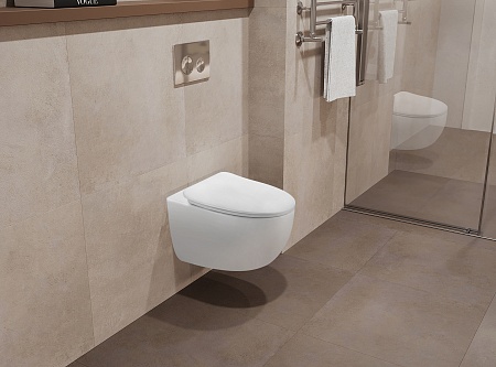 Подвесной унитаз безободковый Terminus Енисей Монолит 560х390 белый Жуковский - фото 1