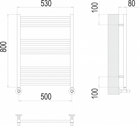 Сицилия П12 500х800 Полотенцесушитель  TERMINUS Жуковский - фото 3