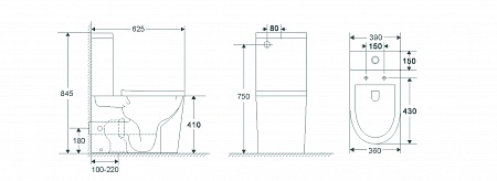 Напольный унитаз-компакт безободковый Terminus Аврора 625х390 белый Жуковский - фото 2 Напольный унитаз-компакт безободковый Terminus Аврора 625х390 белый Жуковский - фото 2