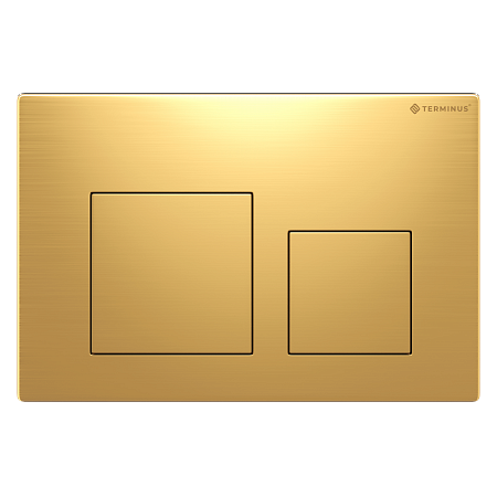 Клавиша смыва для инсталляции Terminus Классик кнопка квадрат цвет  брашированное золото Жуковский - фото 1