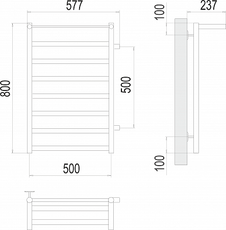 Хендрикс П8 500х800 бп500 Полотенцесушитель  TERMINUS Жуковский - фото 3